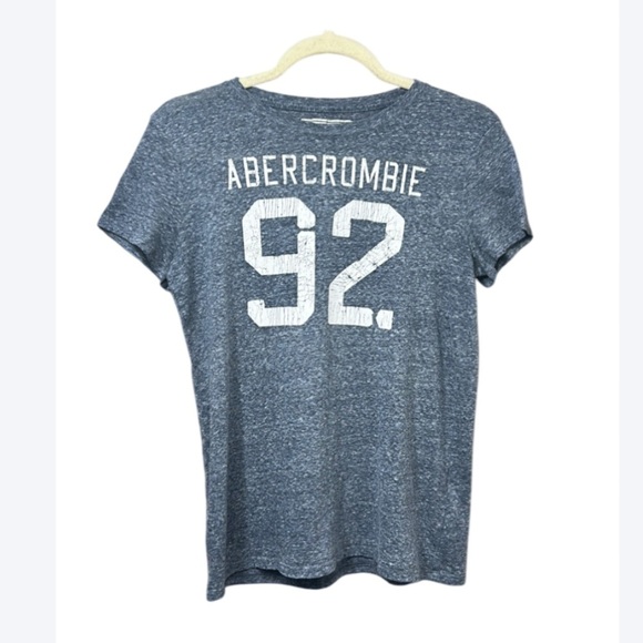 Abercrombie & Fitch Graphic Tee M | Distressed Soft Blue Vintage Style - Picture 1 of 4